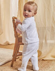 Pyjama en velours blanc à motifs éléphants naissance mixte COLOTTE / 22E0NMC1ENS000