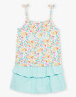 Débardeur et jupe short turquoise et orange en jersey FRUTETTE / 23E2PFU4ENS001