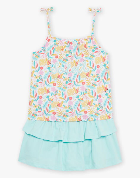 Débardeur et jupe short turquoise et orange en jersey FRUTETTE / 23E2PFU4ENS001