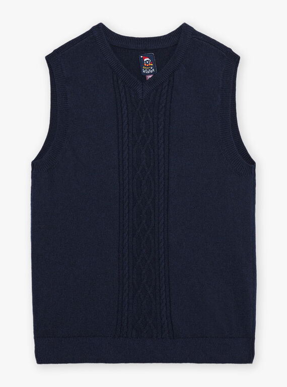 Pull sans manches en maille torsadée DUPULAGE / 22H3PG61PSMC205