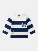 Pull bleu et blanc à imprimé à rayures LADAEL / 24H1BGJ1PUL001