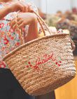 Sac panier en paille brodé Fraise FEPANIETTE / 23E4PFB1BES009