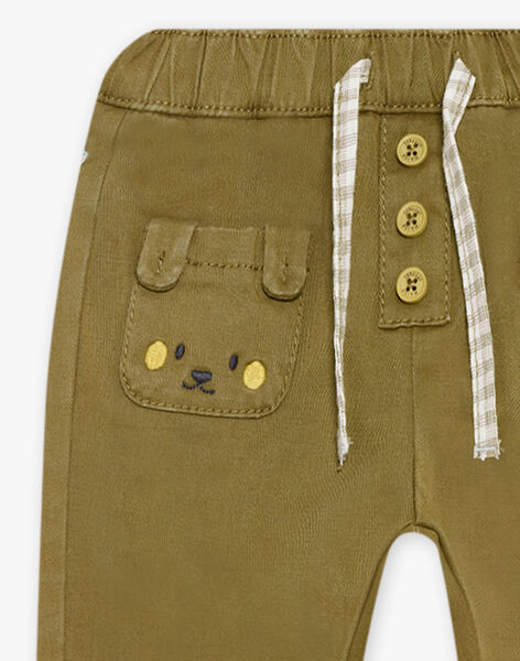 Pantalon coupe droite en twill kaki DADOCTAVE / 22H1BGD3PAN633
