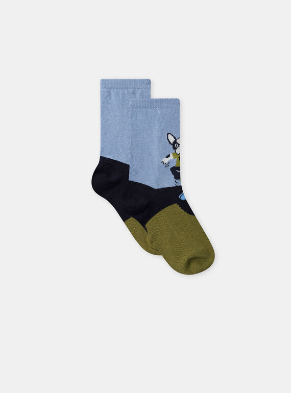Chaussettes tricolore avec chien Garçon NUBOULAGE / 25H4PGQ1SOQC237