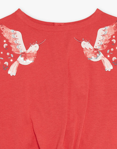 T-shirt coquelicot à manches courtes FLUNOUETTE / 23E2PFQ1TMCF505