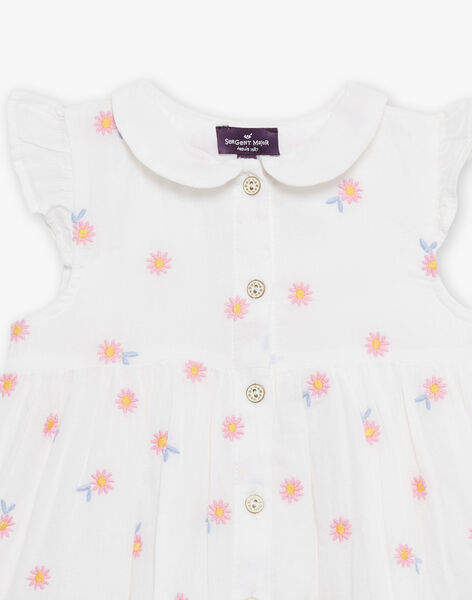 Robe et culotte blanches à imprimé fleuri FASISI / 23E1BFS1ROB001
