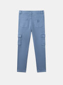 Pantalon cargo slim bleu givré LESLIMAGE / 24H3PGJ1PANC206