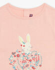 T-shirt pêche à motifs cur et lapin fantaisie enfant fille CUILAPETTE / 22E2PFJ2TMC413