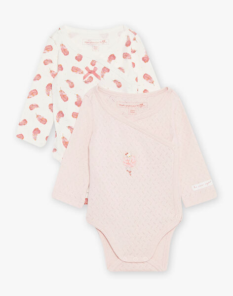 Lot de 2 bodies en coton bio bébé fille DORLANE / 22H0NF11BOD307