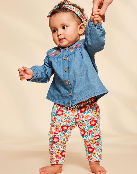 Blouse en denim léger bleu FADIANE / 23E1BFB1CHEP274