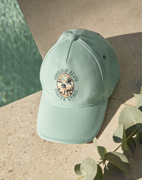 Casquette turquoise en twill à motif dinosaure FLUBEACHAGE / 23E4PGQ1CHA205