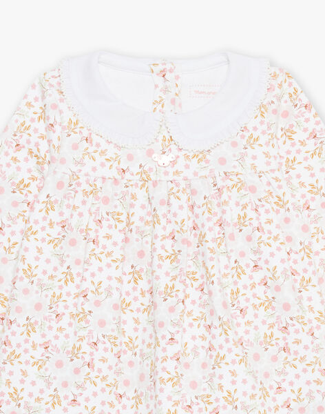 Ensemble robe, bandeau et legging écru à fleurs FOSTINE / 23E0CF73ENS321