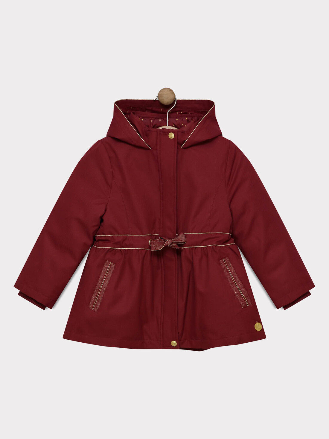 Parka 3 en 1 bordeaux à capuche fille : Manteau, parka et veste enfant |  SergentMajor
