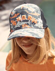 Casquette bleue à imprimé requins FLYTOAGE / 23E4PGR1CHAC226