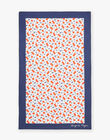 Serviette bleu marine et blanc à imprimé cerise orange foncé FRYSERETTE / 23E4PFL1SRV001