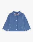 Cardigan bleu marine esprit veste à patchs fleurs FABARBARA / 23E1BF82CAR070