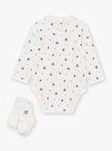 Ensemble pantalon, body et chaussettes beige et blanc LONDON / 24H0CM11ENS007