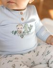 Body-T-shirt bleu, pantalon beige et chaussettes vert d'eau FOREST / 23E0CG72ENS614