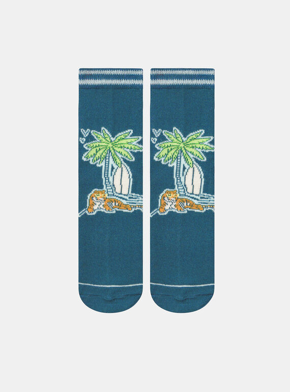 Chaussettes bleues imprimées KROFOAGE / 24E4PGE1SOQC241