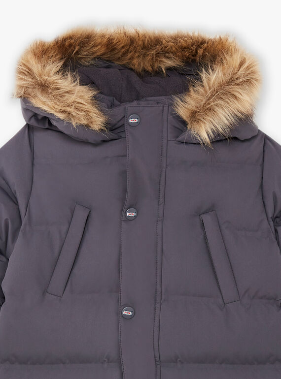 Parka gris foncé doublure polaire enfant garçon BADOUNAGE / 21H3PGE3PARJ916