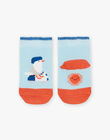 Chaussettes basses bleues à motif oiseau FAYOEL / 23E4BGR1SOB020
