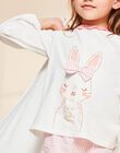 Ensemble pyjama écru à lapin et à carreaux FLORETTE / 23E5PF21PYJ001