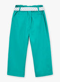 Pantalon fluide en popeline vert LAPANETTE / 24H2PFI2PANG624