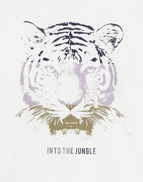 T-shirt écru à décoration tête de tigre FRIZOTAGE2 / 23E3PGO1TMC001