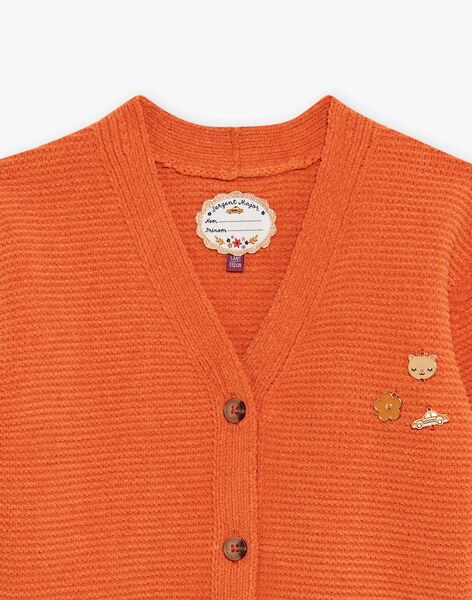 Gilet en maille chenille orange DOCARDETTE / 22H2PFF1CAR405