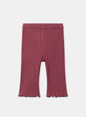 Legging rose framboise à finitions laitues Bébé Fille NAELENA / 25H1BFS3LG308