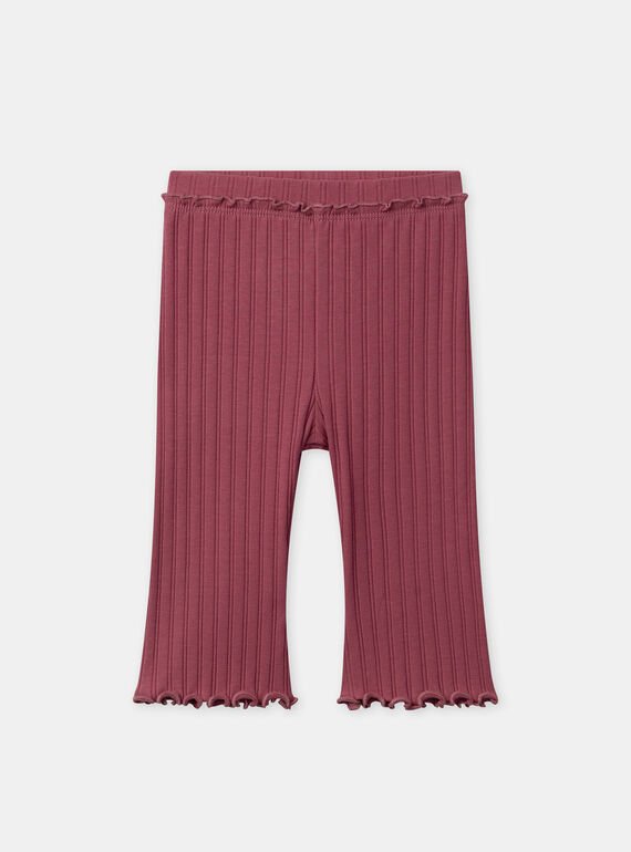 Legging rose framboise à finitions laitues Bébé Fille NAELENA / 25H1BFS3LG308