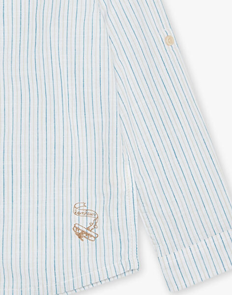 Chemise à rayures bleu, beige et blanc FRERAYAGE / 23E3PGI1CHM000