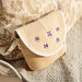 Sac besace en paille à fleurs