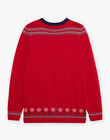 Pull de Noël rouge en tricot à motif tigre DOPULAGEM / 22H3GH91PULF528