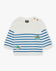 Pull marinière bleu marine et écru FAMAURICE / 23E1BGN1PUL001