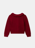 Cardigan rouge avec patch pommes et col volant Bébé Fille NAGISELLE / 25H1BFM2CAR050