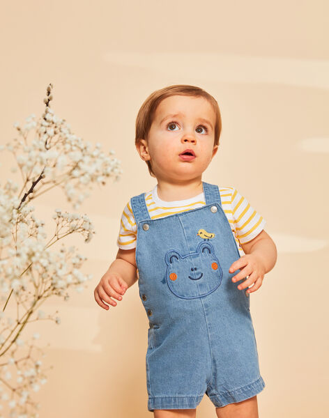 Salopette courte bleue en denim FAROMEO / 23E1BGS2SACP272