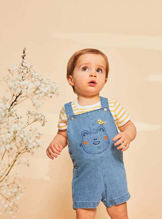 Salopette courte bleue en denim FAROMEO / 23E1BGS2SACP272