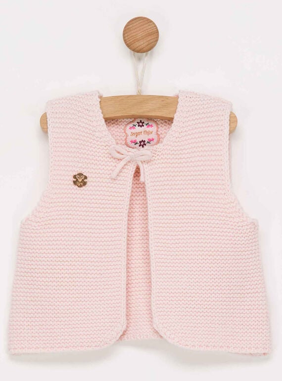 Cardigan sans manches rose PALONA / 18H1BFH1CSM301