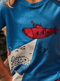 T-shirt bleu phosphorescent FOSSAGE / 23E3PGC2TMC201