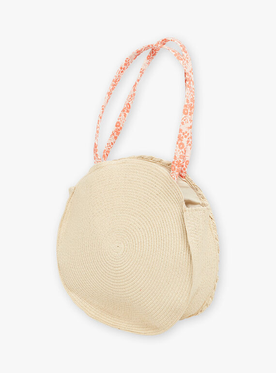 Sac de plage en paille enfant fille CLIKUETTE / 22E4PFO1BES009