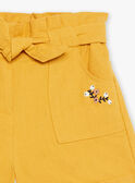 Short jaune moutarde en coton et en lin FOSHOETTE 2 / 23E2PFP2SHOB106