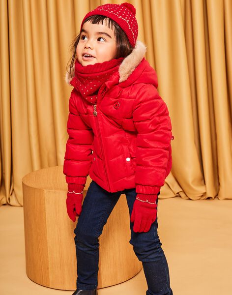 Doudoune rouge à capuche DRAREDETTE / 22H2PFN2D3E050