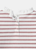 T-shirt blanc à rayures rouge avec col et manches longues Fille NIXUBETTE 2 / 25H2PFH3TML001