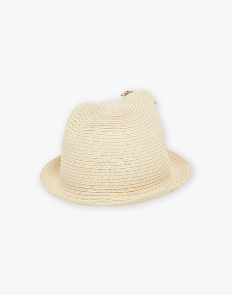 Chapeau de paille avec bande à motif FAPOLLY / 23E4BFO1CHA009