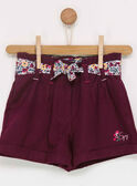 Short bordeaux PAHEMETTE / 18H2PFH1SHO511