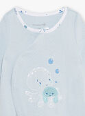 Grenouillère bébé pieuvre en tubic bleu et son bonnet naissance garçon COLE_B / 22E0NGI1GREC227