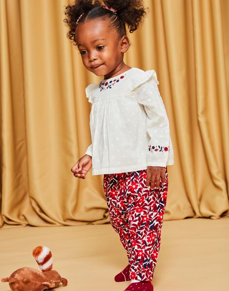 Blouse en voile de coton à broderies fleuries DAORELIA / 22H1BFX1CHE001