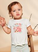 T-shirt écru à oiseaux fantaisie FAILANA / 23E1BFD1TEE001