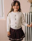 Pull écru à motifs fleurs et points fantaisie DUCHETTE / 22H2PFR1PUL632